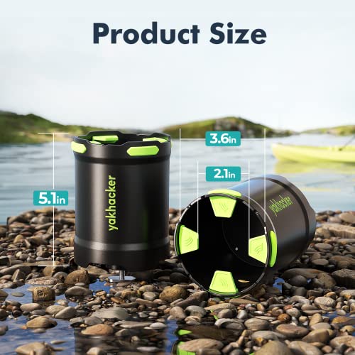 YAKHACKER Kayak Cup Holder with Rubber Tab - Multi-Functional and Anti-toppling Cup Holder for Kayak - Phone Holder, Drinks Holder, Fishing Tool, Kayak Track Mount Install