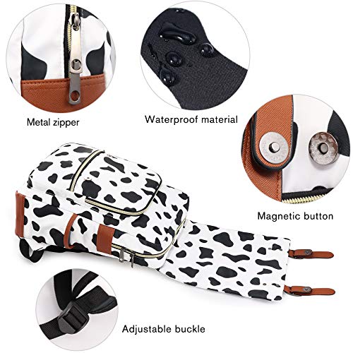 Xinveen Vintage Laptop Backpack, Cute Cow Spot College School Backpack Travel Daypack Casual Business Rucksack