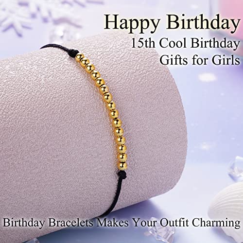 Btysun Gifts for Women Birthday Unique 28th Birthday Bead Bracelets for Women 28 Yead Old Adjustable Silver Bead Cord Link Bracelets Christmas Jewelry for Wife Girlfriend Sister Granddaughter