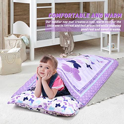UOMNY Preschool Nap Mat with Pillow and Blanket Toddler Sleeping Bag for Daycare 48x20 Girls Sleeping Mat for Toddlers Kindergarten Blue (Mermaid)