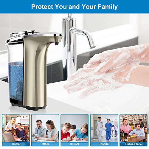 PZOTRUF Automatic Soap Dispenser,Touchless Dish Soap Dispenser 17oz/500ml with Upgraded Infrared Sensor, 5 Adjustable Soap Dispensing Levels, Liquid Hand soap Dispenser for Bathroom & Kitchen
