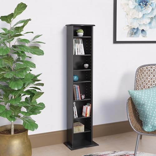 Prepac Narrow Cabinet Media Storage, 13" Wide, Black