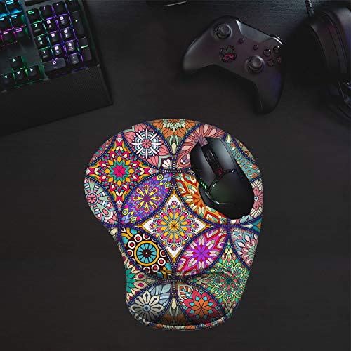 CUISHAN 2 Pack Gaming Mouse Pad and Coaster,Ergonomic Mouse Pad with Wrist Support Gel,Non-Slip PU Base,Easy Typing Pain Relief Effect,Suitable for Office and Home (Starry Owl)
