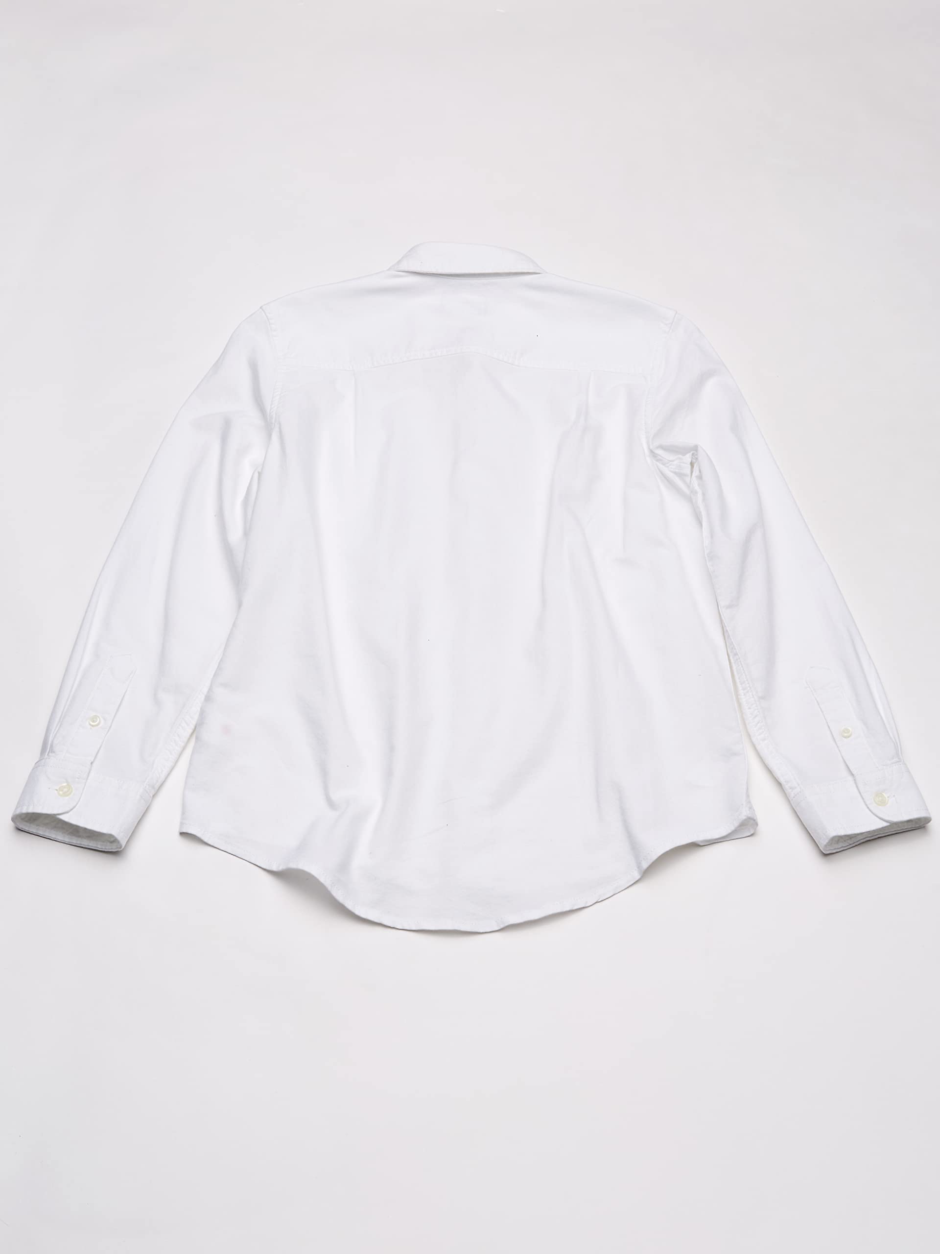 The Children's Place Boys Long Sleeve Oxford Button Down Shirt, White, X-Large Husky