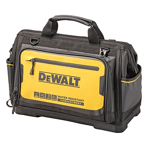 DEWALT Tool Bag, Water Resistant, Hard Bottom, 16-inch, Professional Tool Tote (DWST560103)