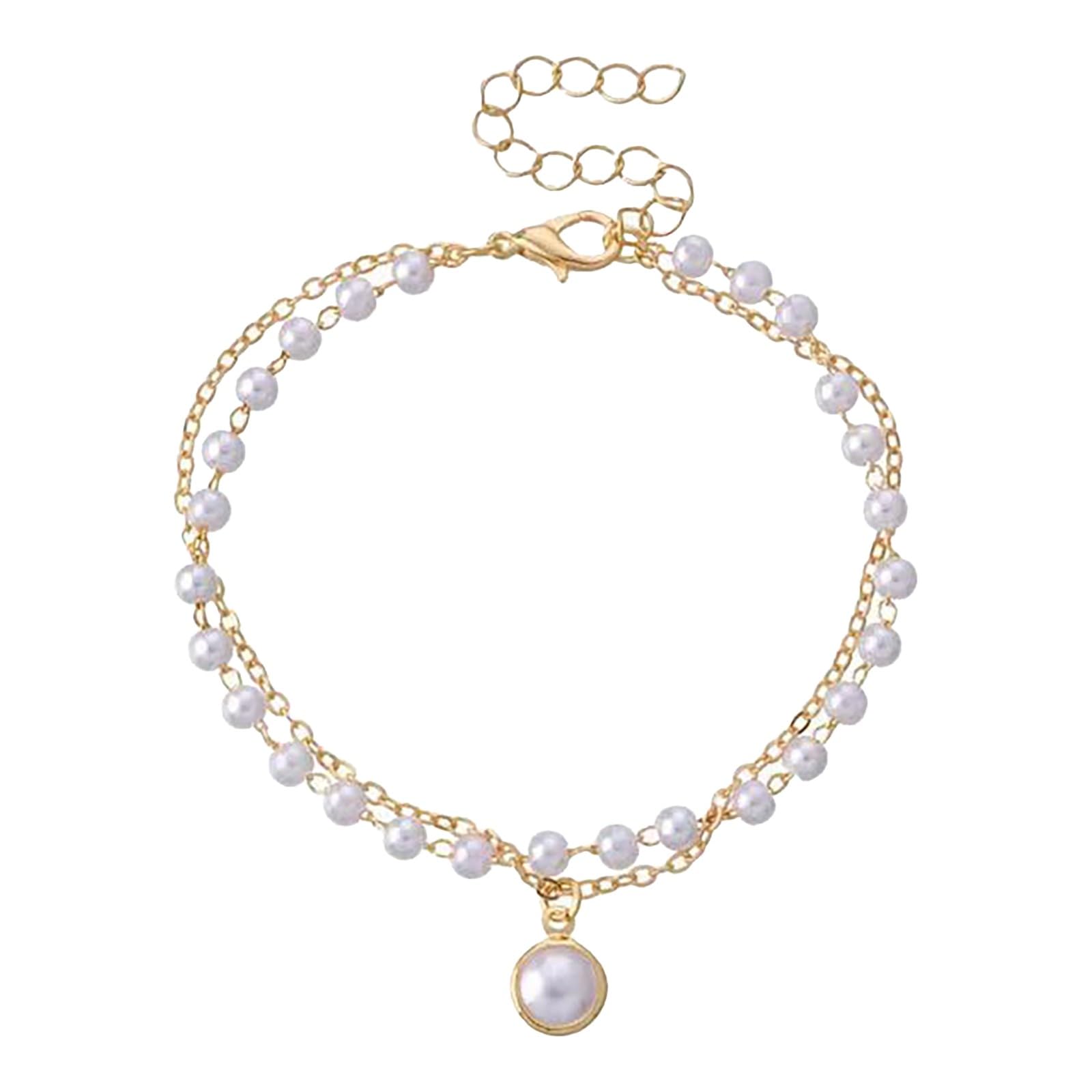 my+orders items under 5 dollars Dainty Pearl Bracelets for Women Handmade Pure Crystal Adjustable Bracelets Unique Birthday Valentines Gifts for Her sales today clearance amazon haul items