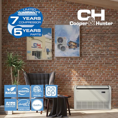 Cooper & Hunter 18,000 BTU Universal Floor/Ceiling Ductless Mini Split Air Conditioner & Heat Pump – 22.3 SEER2 – Includes 25FT Installation Kit – Pre-Charged Cooling & Heating Inverter System