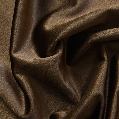 Roslynwood Chestnut Velvet Curtains - Vintage Style Home Decor Blackout Curtain Panels for Farmhouse Living Room/Dorm/Basement/Apartment, W52 x L63, 2 Panels