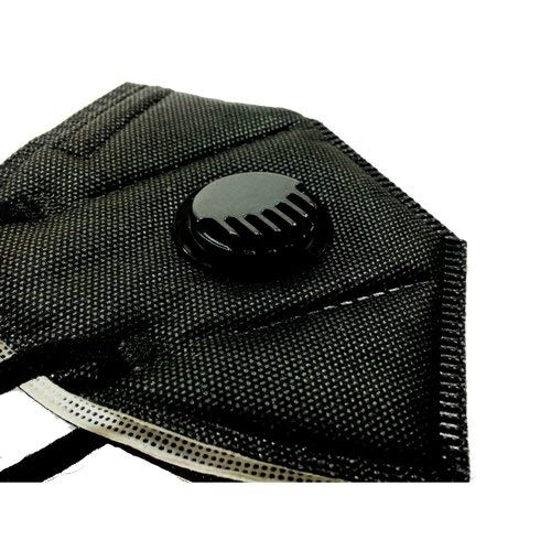 Face mask black disposable with breathing-valve 10 pack | black face masks for men and woman 5 layer | disposable face mask for protection | breathable sport face mask lightweight comfortable on skin