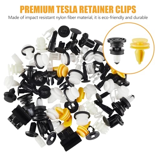 62PCS Tesla Clips Tesla Retainer Clips Tesla Bumper Fender Liner Push Retainer Fastener Rivet Clips for Tesla Model 3 Y X S Tesla Moding 20 Sizes Durable Tesla Clip Tesla Accessories Tesla Parts