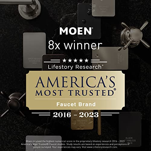 Moen Ronan Bronzed Gold Two-Handle 4" Centerset Modern Bathroom Faucet with Push-Down Drain, 84022BZG