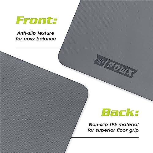 Extra Thick Yoga Mat for Women – TPE 10 mm-Thick Non-Slip Yoga Mat & Nylon Mat Strap – Men’s Fitness & Workout Mats for Home Gym – 26 x 74 In. Indoor-Outdoor Meditation & Exercise Mats by PowX (Blue)