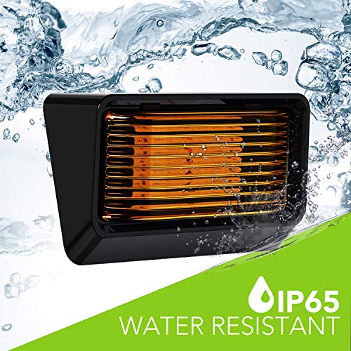 Leisure LED RV Exterior Porch Utility Light - 12v 280 Lumen Lighting Fixture. Replacement Lighting for RVs, Trailers, Campers, 5th Wheels. Black Base, Clear and Amber Lens Included (Black, 1-Pack)