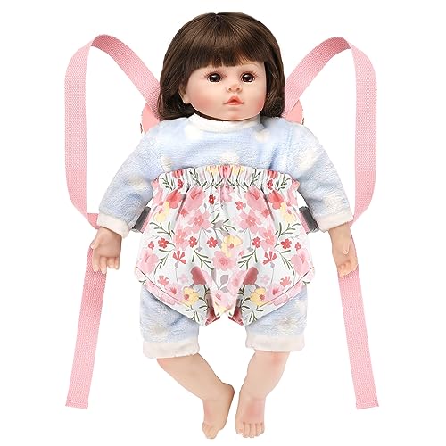 GAGAKU Baby Doll Carrier for Little Girls Baby Carrier for Dolls Reborn Baby Doll Carrier Toddlers 1-3 Years Old Babydoll Carrier - Pink Rose of Sharon