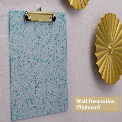 Hongri Plastic Acrylic Glitter Clipboard, 8.5x11" Stardard Letter A4 Size Clipboards for Classroom, Taecher, Women.Cute Confetti Clip Board, Office Supplies, School Supplies.