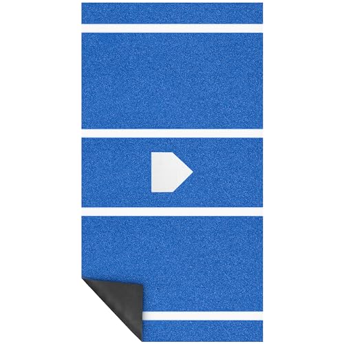 Heavy-Duty Baseball Batting Hitting Mat 10' x 5' Baseball Softball Turf Training Mat Regulation Size with Home Plate Non-Slip Bottom Thickening Design Suitable for Indoor and Outdoor Use