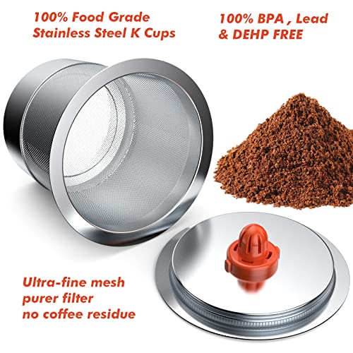 Reusable K Cups For Keurig keurig reusable coffee pods Compatible with 1.0 and 2.0 Keurig Single Cup Coffee Maker Stainless Steel K Cup,Non-BPA(1 pack)