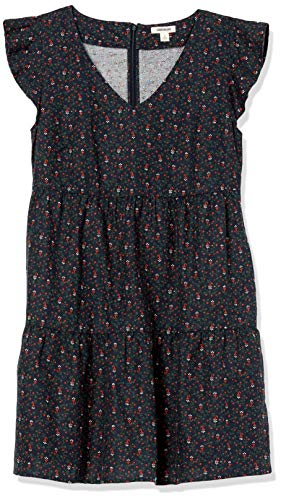 Goodthreads Women's Relaxed-Fit Washed Linen Blend Flutter-Sleeve Peasant Dress, Olive, X-Large