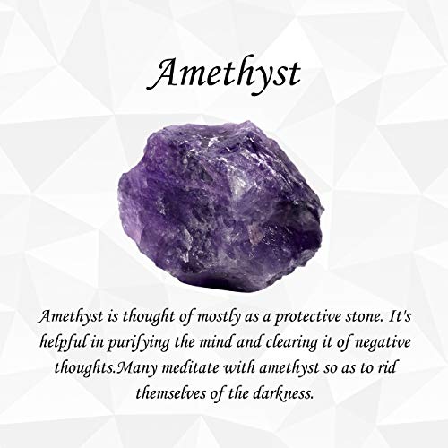 Top Plaza Amethyst Healing Crystal Stone Necklace for Women Men Carved Natural Gemstone Leaf Pendant Necklace Spiritual Jewelry Christmas Gifts