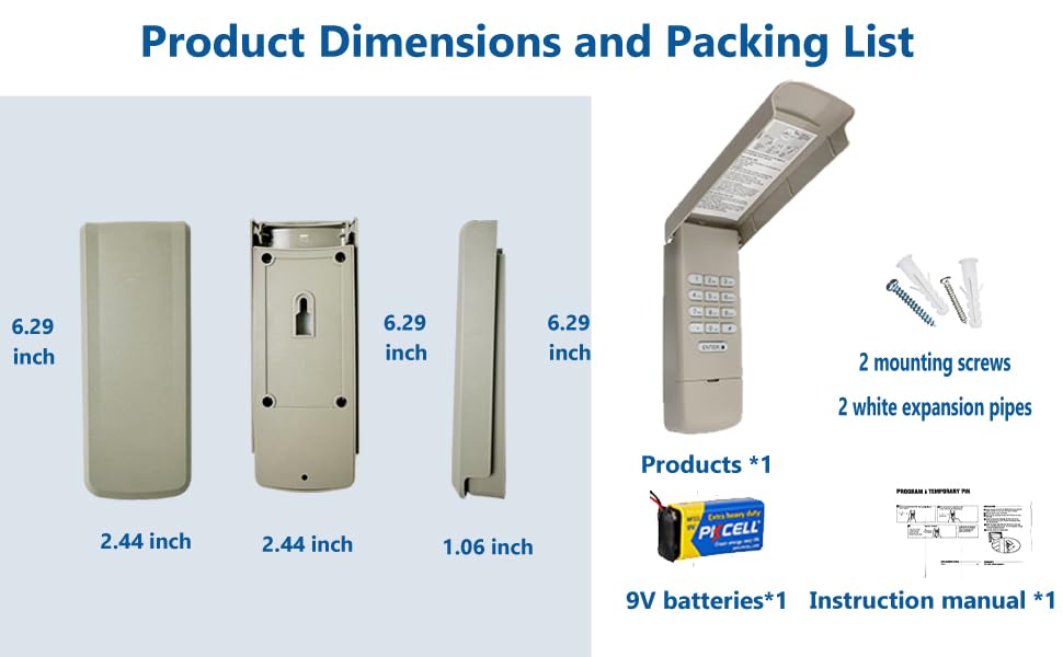 Universal Garage Door Opener Keypad for Liftmaster Chamberlain Craftsman Wayne Dalton Openers Produced since 1993, Wireless Keypad Keyless Entry, Replaces 877/878MAX 377/977/877/66LM,Safe Security+2.0