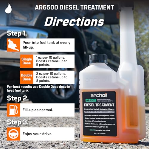 Archoil AR6500 Diesel Treatment (10.1 oz) - Four Pack - Treats 400 Gallons - Additive for All Diesel Vehicles…