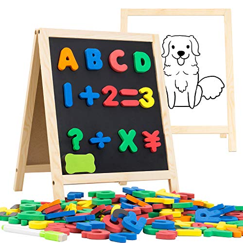 INNOCHEER Magnetic Letters and Numbers for Toddlers, Magnetic Board for Kids, ABC Alphabet Magnets, Educational Dry Erase Board - Whiteboard & Chalkboard for Toddlers 1-3 for Writing & Drawing