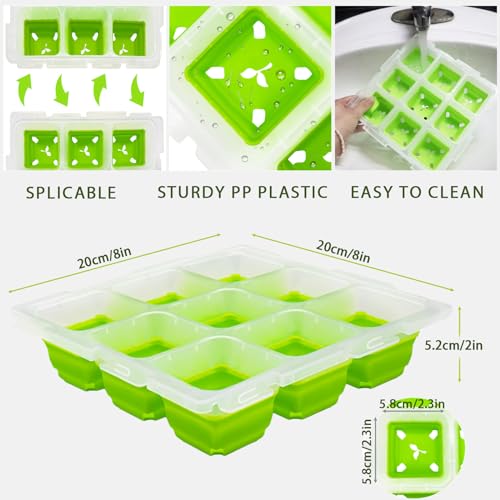 SUNPRO Seed Starter Tray, 2Pcs Seed Starter Kit with Flexible Pop-Out Cell | 9 Large Cells | Reusable & Dishwasher Safe Seed Starting Kit Indoor Plant Germination Trays (Drip Tray Not Included)