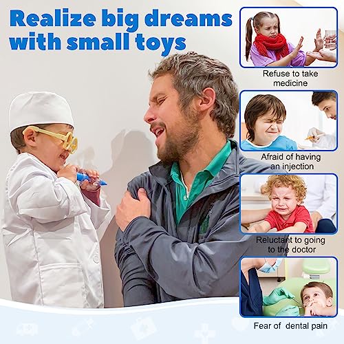 Liberry Toy Doctor Kit for Toddlers 3-5 Years Old Boys Girls, 30 Pcs Kids Doctor Playset Gift, Pretend Play Medical Set with Stethoscope, Doctor Role Play Dress Up Costume