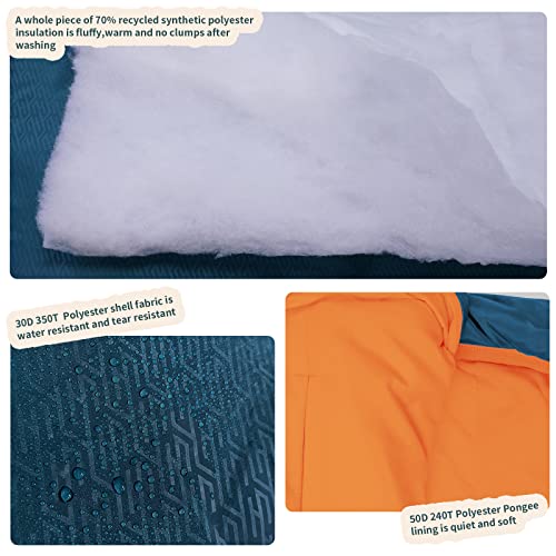 Unigear Mummy Sleeping Bag 30°F - Compact, Water-Resistant, Lightweight Mummy Sleeping Bag for Adults and Teens - Camping, Hiking, Backpacking, Great for 3 Season (Blue, Regular)