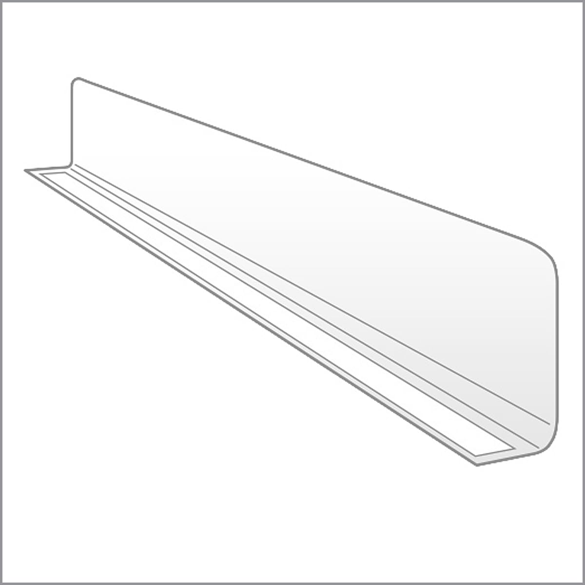 Clip Strip Shelf Dividers for Retail Stores - Lightweight, Clear Adhesive Mount 1" H x 11-9/16" L Corp., 15 mil Crystal Clear PVC, Retail Shelf Separator, Item SD-1512, Pack of 50