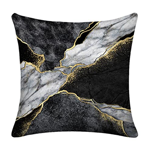 LHAIFA Black Gold Pillow Covers Couch Pillows for Living Room 18x18 Set of 4 Marble Abstract Sofa Pillows Decorative Pillows for Couch Bed Living Room Sofa Outdoor Car Pillow Covers