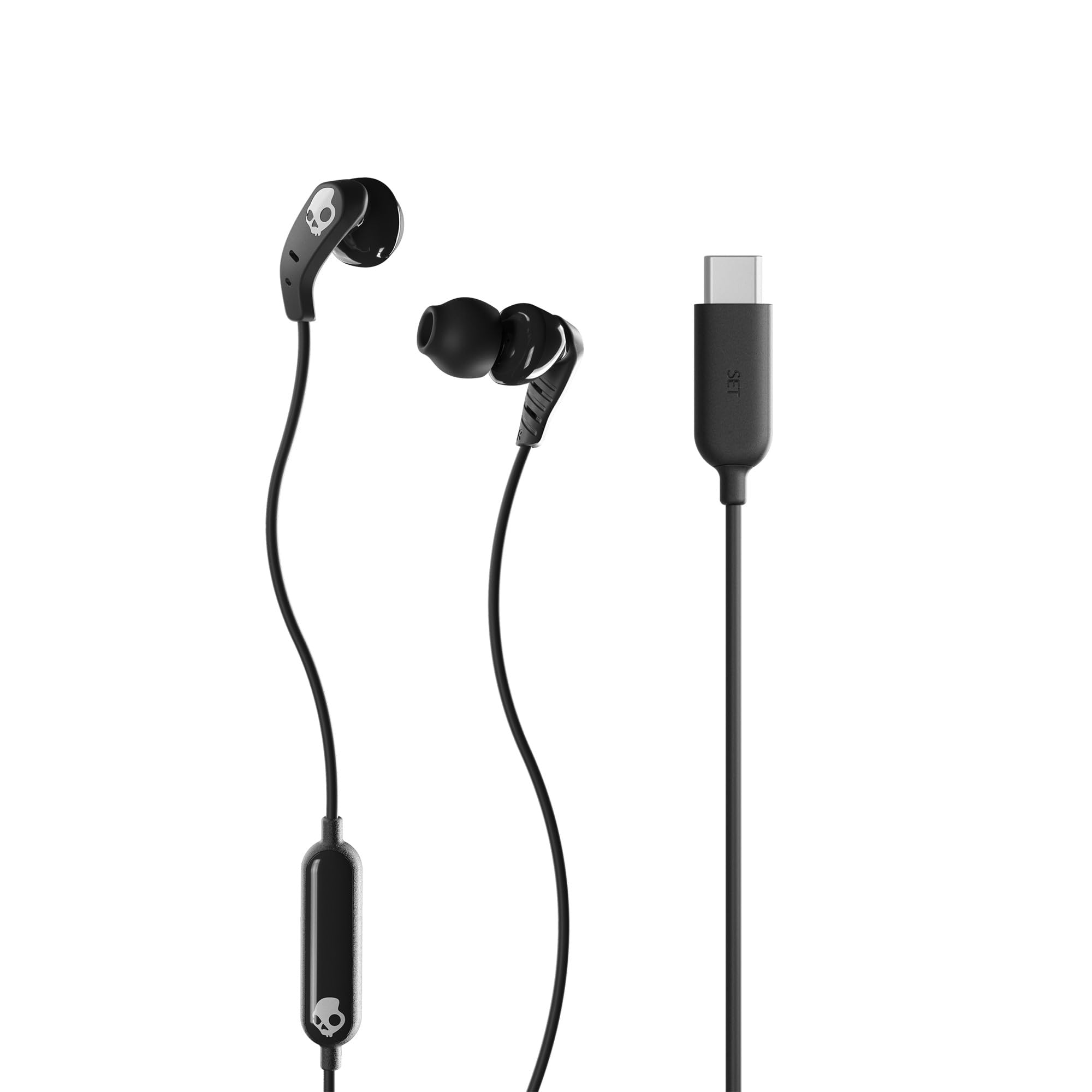 Skullcandy Set USB-C In-Ear Wired Earbuds, Microphone, Works with iPhone 15, Android and Laptop - Black