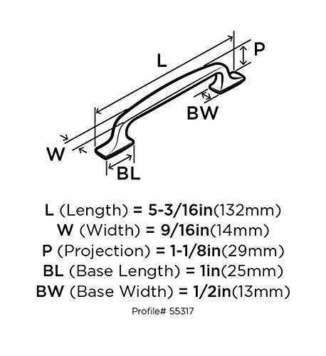 Amerock | Cabinet Pull | Golden Champagne | 3 inch (76 mm) Center to Center | Highland Ridge | 1 Pack | Drawer Pull | Drawer Handle | Cabinet Hardware