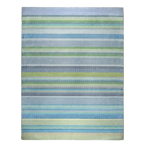 EORC Area Rug for Living Room & Home Décor – Hand-Knotted Wool Striped Oriental Rug Provides Comfort & Beauty, Indoor Floor Carpet for Dining Room, & Offices, 4ft x 6ft, Green