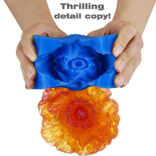 BBDINO Silicone Mold Making Kit 42 Oz, 30A Liquid Silicone for Mold Making, Fast Cure Mold Making Silicone Rubber, 1:1 Ideal for Casting Resins Molds & Silicone Molds Sapphire Blue