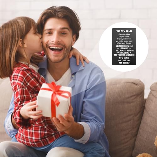 Fathers Day Dad Gifts from Daughter Wife Kids Wallet Card, Father's Day Gifts for Dad, Fathers Day Card, Fathers Gifts for Daddy Step Dad Papa Husband Men Him Gifts on Fathers Day Birthday Christmas