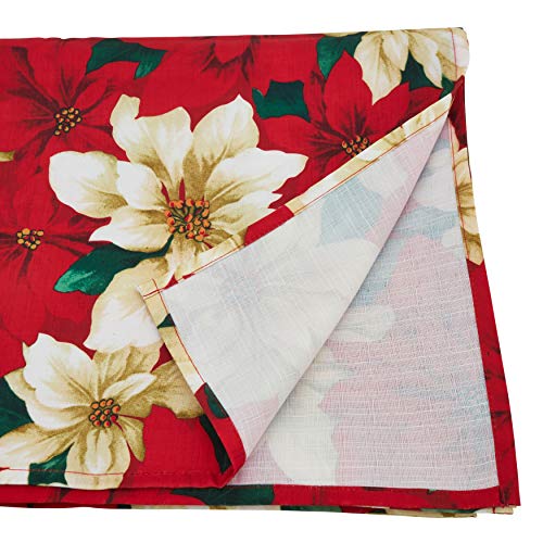 Poinsettia Print Tablecloth