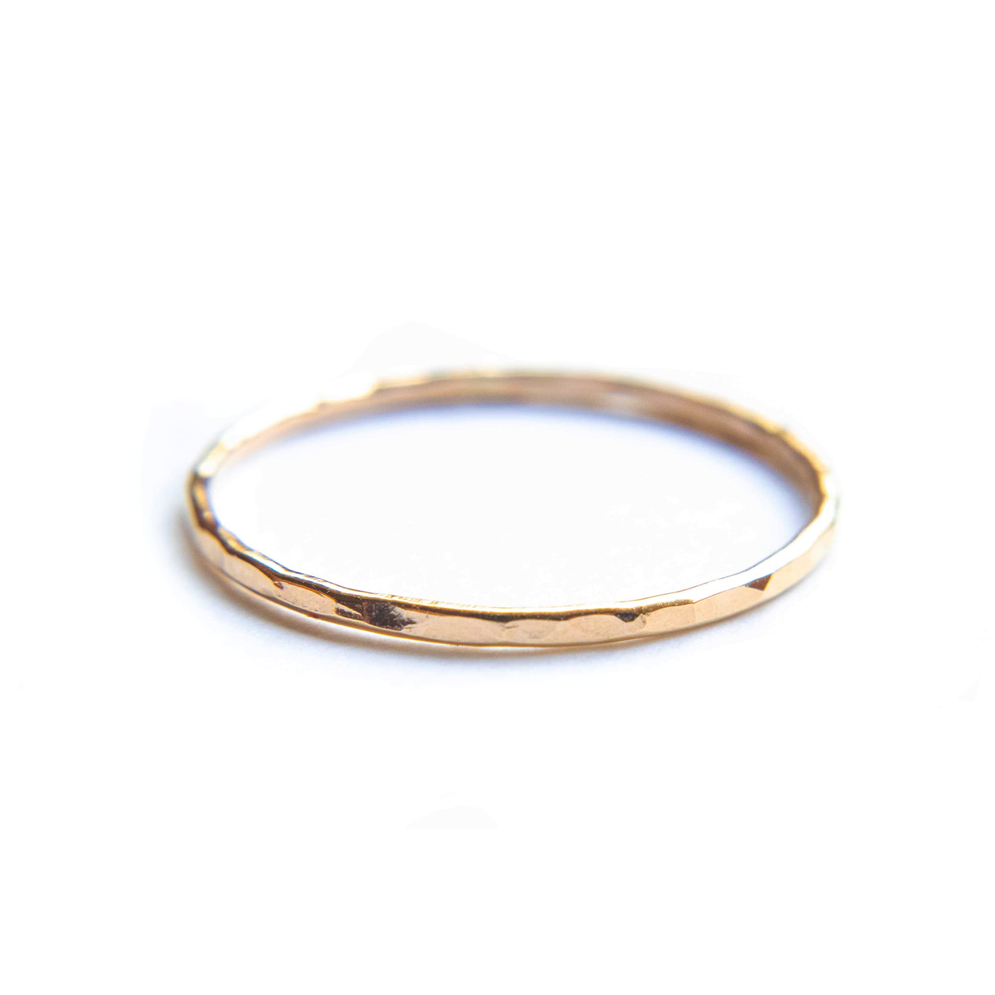 Hammered Gold Ring, Gold Stacking Rings, Minimalist Rings, Skinny Rings for Women (9, Gold Fill)