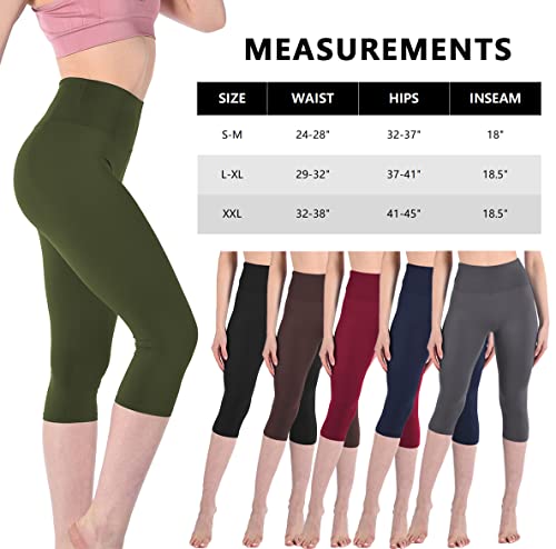 Ipletix Capri Leggings for Women, High Waist Womens Capris Leggings Black Soft Workout Yoga Pants