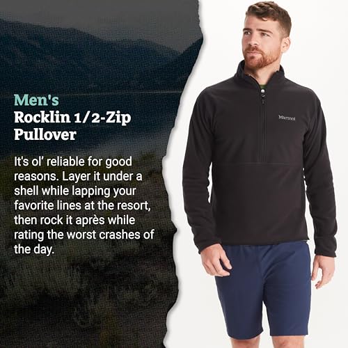 MARMOT Men's Rocklin 1/2 Zip, Hazel/Dark Jungle, Small