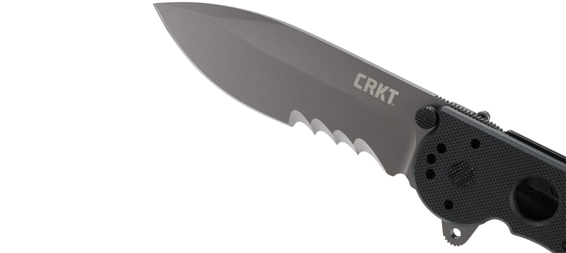 CRKT M21-14G EDC Folding Pocket Knife: Everyday Carry, Black Serrated Edge Blade, Veff Serrations, Automated Liner Safety, G10 Handle, Reversible Pocket Clip