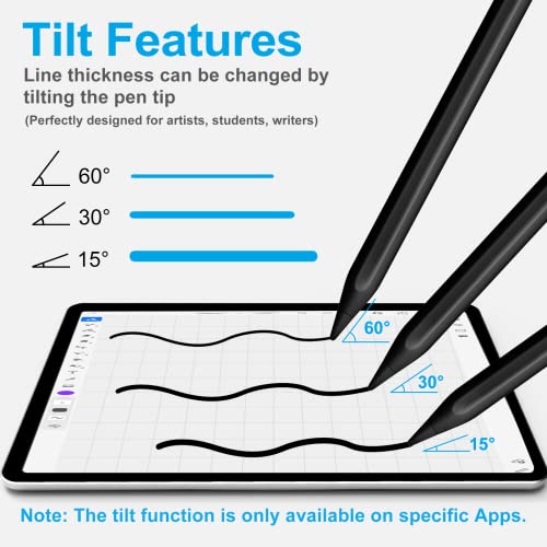 Stylus Pen for iPad (2024-2018), iPad Stylus Pencil with Palm Rejection, Compatible with Apple iPad Air 11"/13"(M2)/5/4/3 Gen, iPad Pro 11"/13"(M4)/11/12.9 inch, iPad/10/9/8/7/6 Gen, iPad Mini 5/6