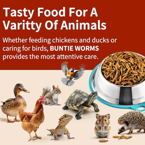 BUNTIE WORMS Dried Black Soldier Fly Larvae 5LB, High Protein Chicken Feed, 100% Natural Non-GMO – Treat for Chicken More Calcium Than Mealworms, Food for Laying Hen, Ducks, Wild Birds