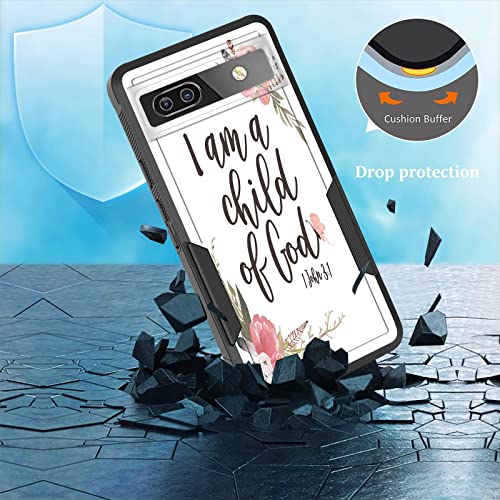 CICPLKSE for Pixel 7a Case,Dual Layer Heavy Duty Hybrid Shockproof Hard PC Soft Silicone TPU Bumper Protective Cover Case for Google Pixel 7A 6.1 inches 2023,Cute Panda in The Forest