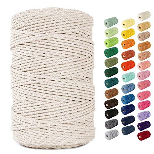 Nook Theory Cotton 4mm Macrame Cord 109 Yards - 3mm 5mm Soft Macrame Rope Perfect for Knots - Supplies for Wall Hangers & Boho Decorations - Cotton String (Forest Green 4mm)