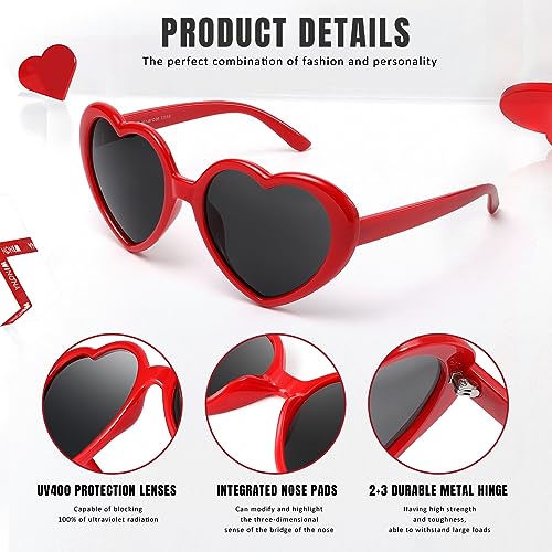JASPIN Polarized Heart Sunglasses for Women - Trendy Cute Love Shaped glasses Oversized Eyeglasses UV400 Protection