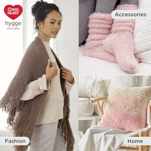 Red Heart Hygge Snow Yarn - 3 Pack of 227g/8oz - Acrylic Nylon Blend - 5 Bulky - 212 Yards - Knitting/Crochet