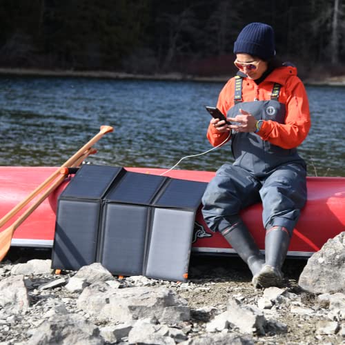 [Upgraded] FlexSolar 60W Portable Solar Panels Chargers QC3.0 USB-A USB-C DC5521 8mm Output Foldable IP65 Waterproof Power Emergency Camping for Small Power Station Generator Tablets Battery Packs
