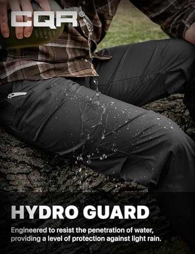 CQR Men's Quick Dry Tactical Pants, Water Resistant Outdoor Pants, Lightweight Stretch Cargo Work Hiking Pants, Runyon Cargo Pants Charcoal, 32W x 32L