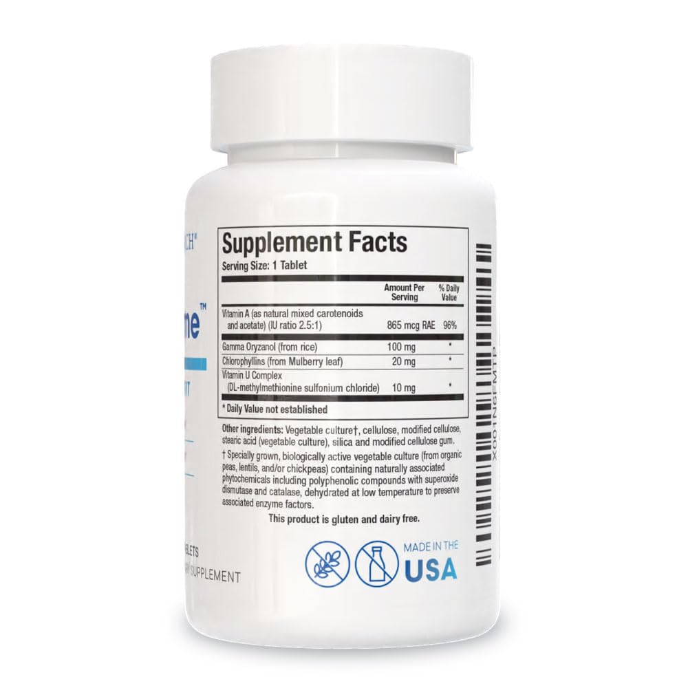 Biotics Research Gastrazyme™ Digestive Support - Supplies Vitamin U Complex, Chlorophyllins, Gamma Oryzanol (from Rice) Supplement Supports Gastrointestinal Health & Gut Lining - 90 Tablets
